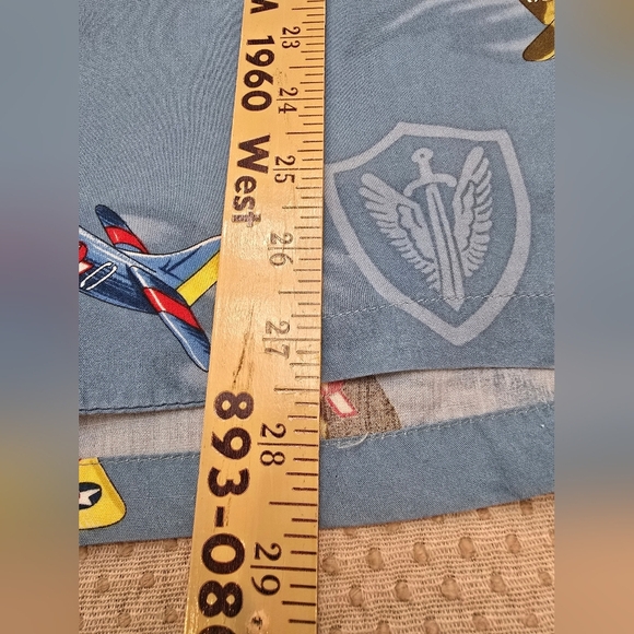 Paradise Found Hawaiian Shirt Men's L  Blue With U.S. Warplanes Beautiful Piece! - Picture 8 of 10
